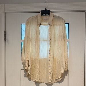 Cream Button-Up “we the free” Shirt